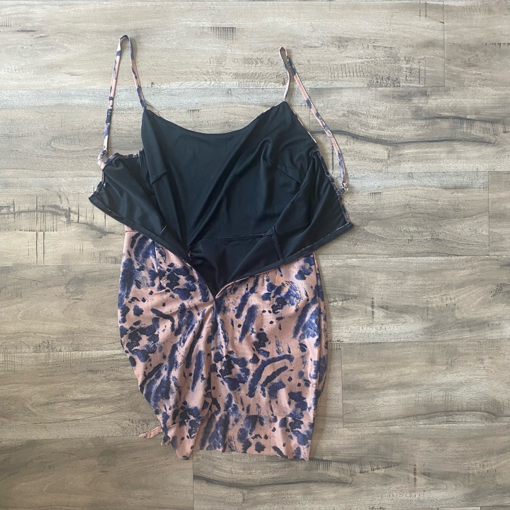 Floral Print Women Bodycon Dress Strap Skinny Mini Sundress Slit Hem Fashion NWT - Picture 10 of 13